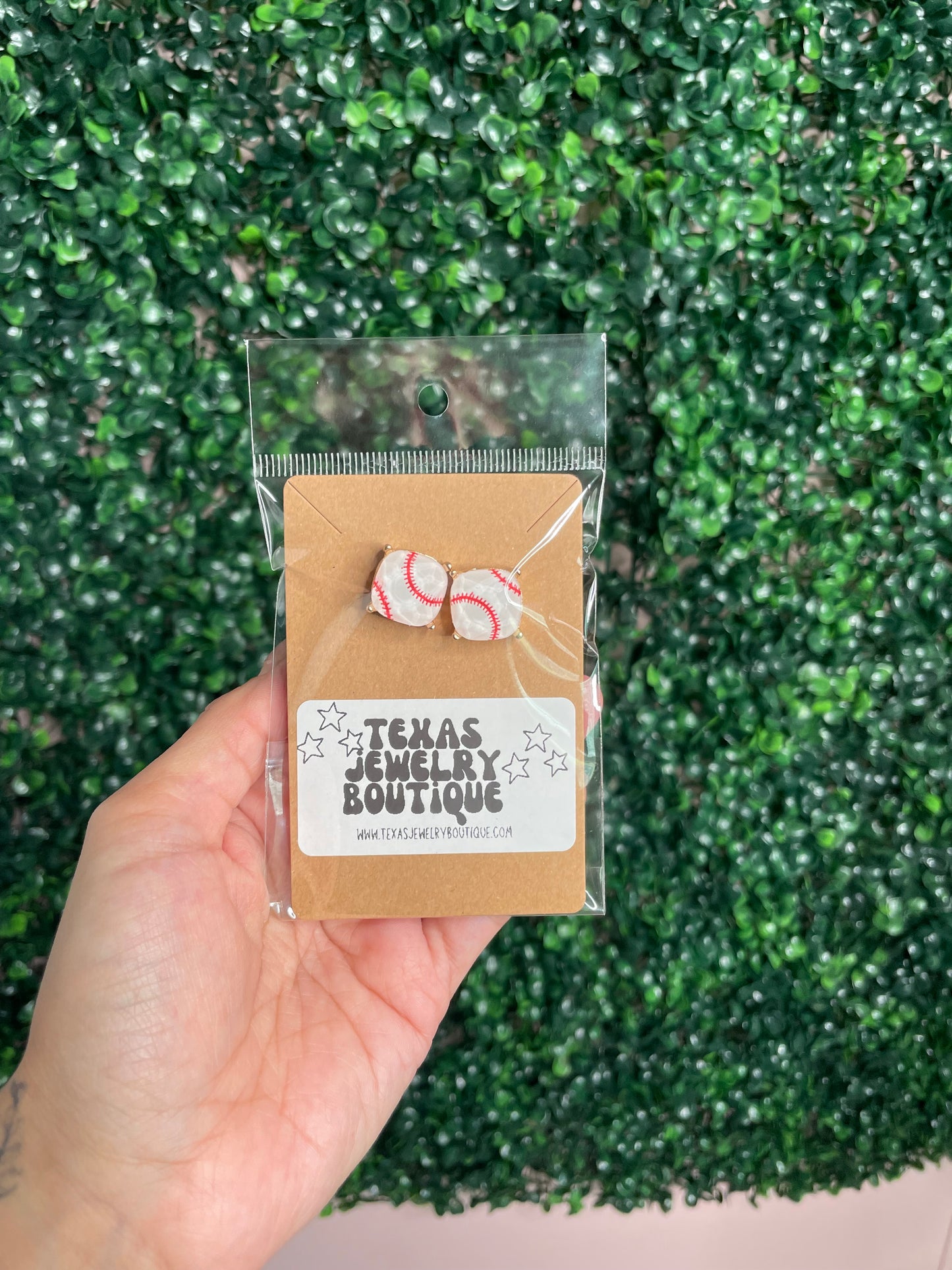 Baseball stud earrings