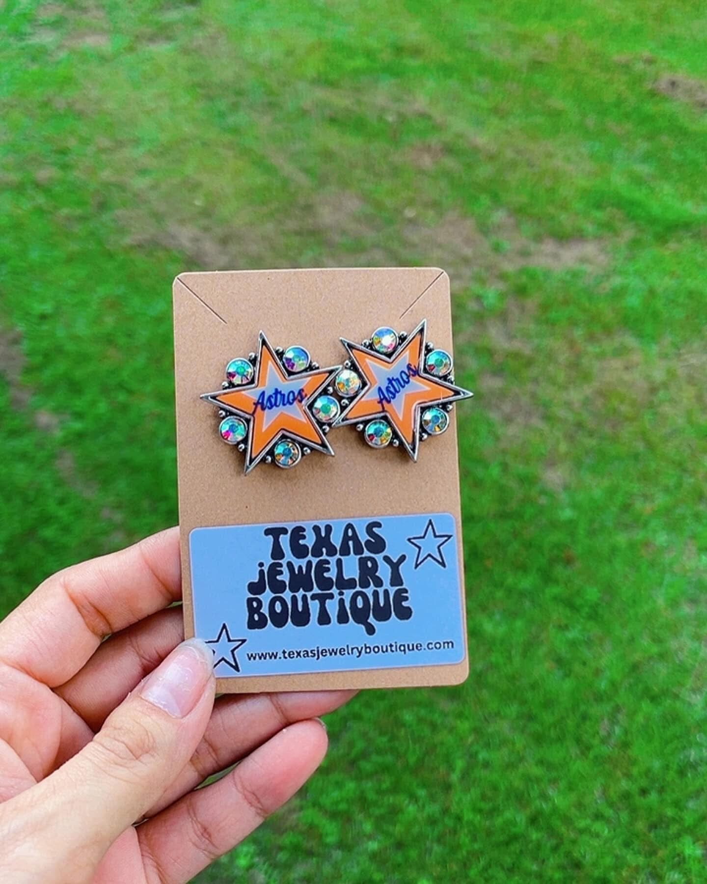 Astros star rhinestone earrings