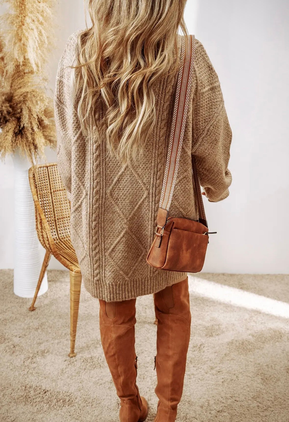 Mocha knit sweater dress