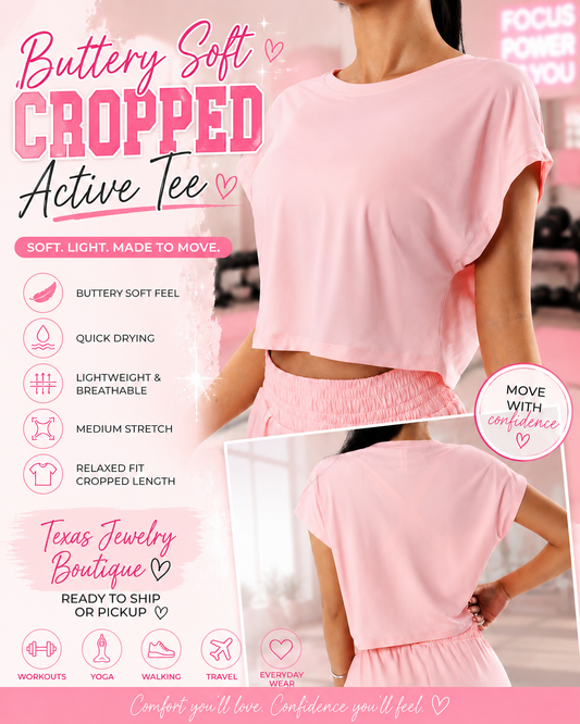 Buttery Soft Cropped Active Tee💕