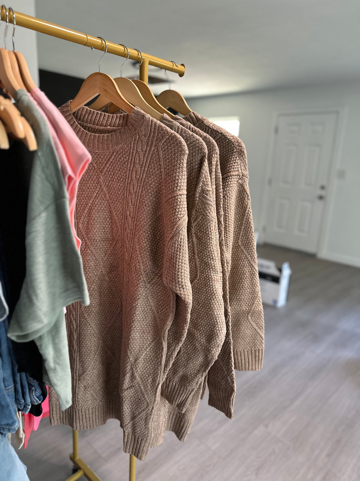 Mocha knit sweater dress
